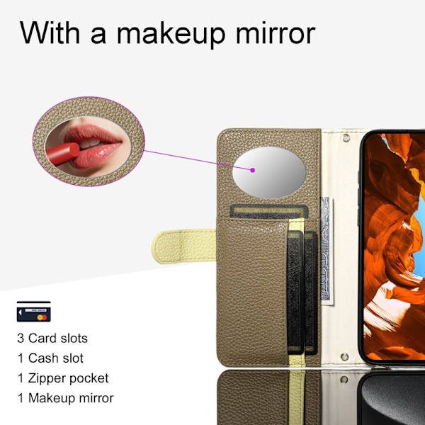ESEBLE E11 Google Pixel 9 Pro XL Plånboksfodral Konstläder - Brun