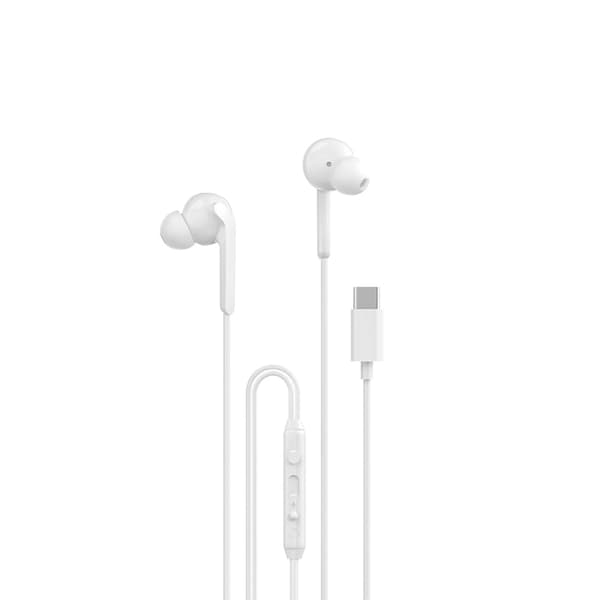 Dudao In-Ear Hörlurar USB-C 1.2m X3C Plus - Vit Vit