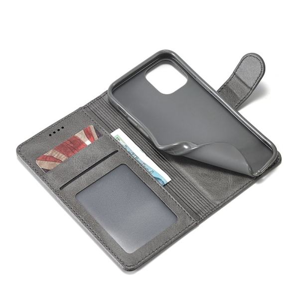 LC.IMEEKE iPhone 12 Plånboksfodral i Konstläder - Grå