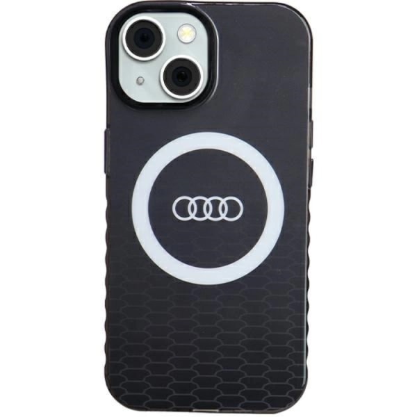 Audi iPhone 15/14/13 matkapuhelinkotelo Magsafe IML Big Logo - musta