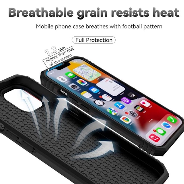 iPhone 14 Taske Ringholder Kickstand - Sort Black