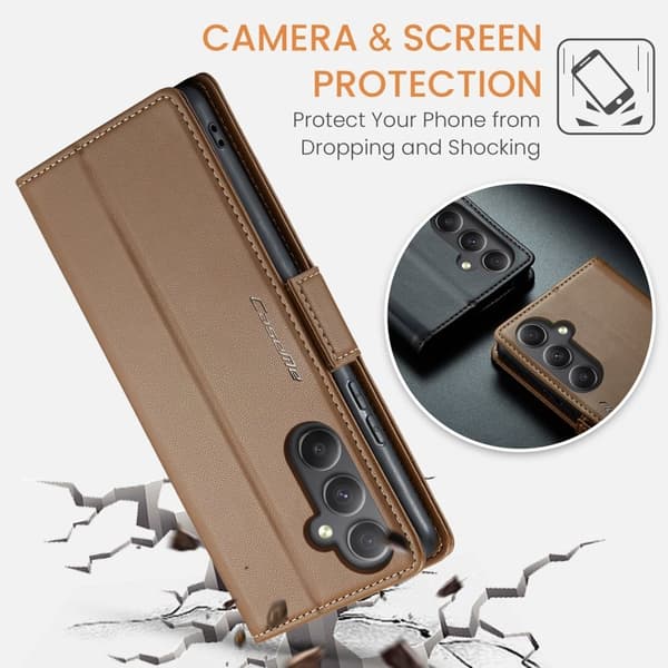 CASEME Plånboksfodral Konstläder för Samsung Galaxy A34 5G - Brun