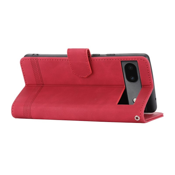 DIERFENG DF-03 Plånboksfodral för Google Pixel 6a - Konstläder - Röd