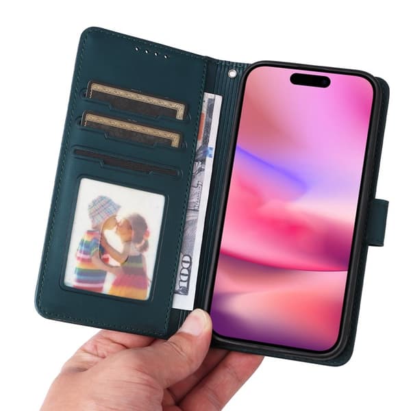 BETOPNICE iPhone 16 Plånboksfodral Magnetiskt Detachable Konstläder - Blå