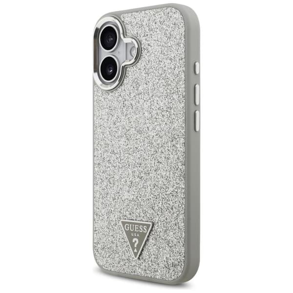 Guess Mobilskal till iPhone 17 MagSafe Glitter Triangle Logo - Silver Silver