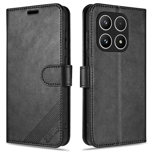 AZNS Xiaomi 17 Plånboksfodral Anti-Scratch Konstläder - Svart