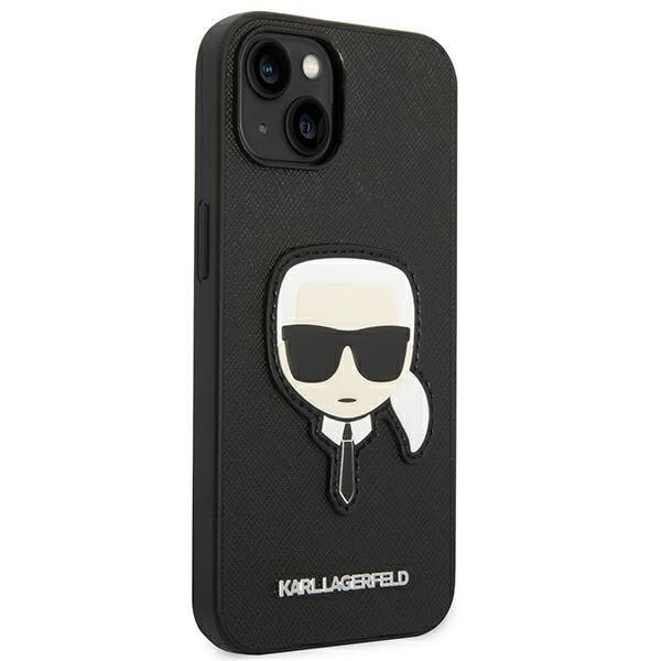 Karl Lagerfeld iPhone 14 Plus Skal Saffiano Karl`s Head Patch - Svart Svart