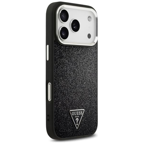 Guess Mobilskal till iPhone 17 Pro MagSafe Glitter Triangle Logo - Svart Svart