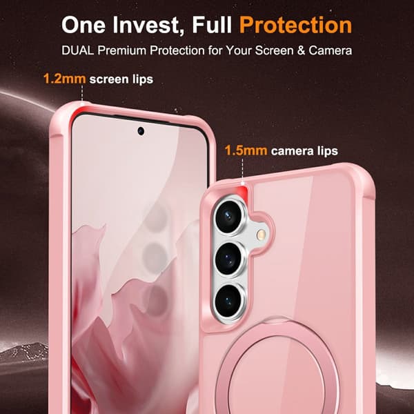 Mobilskal för Samsung Galaxy S26 Plus Magnetiskt Ringhållare TPU + PC - Rosa