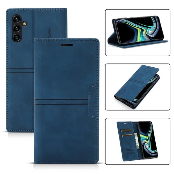 Samsung Galaxy S26 Plånboksfodral Magnetisk Stängning Konstläder - Blå