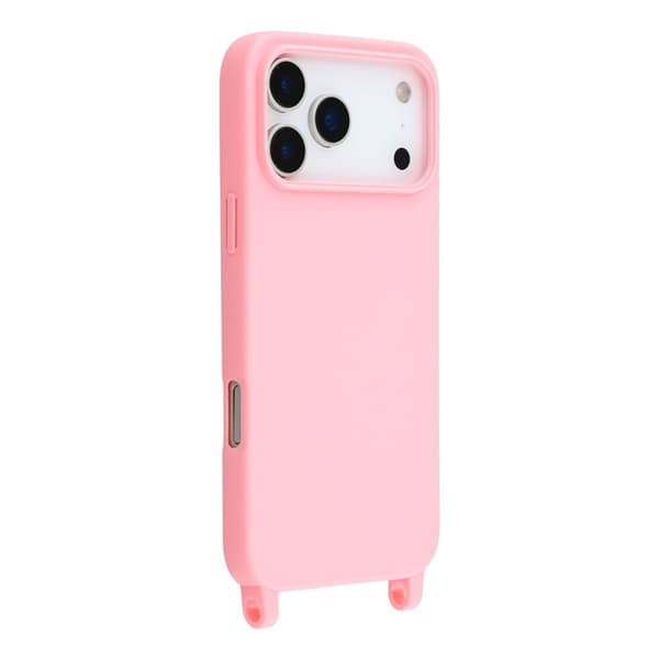 Mobilskal till iPhone 17 Pro TPU Shockproof med Lanyard - Rosa Rosa