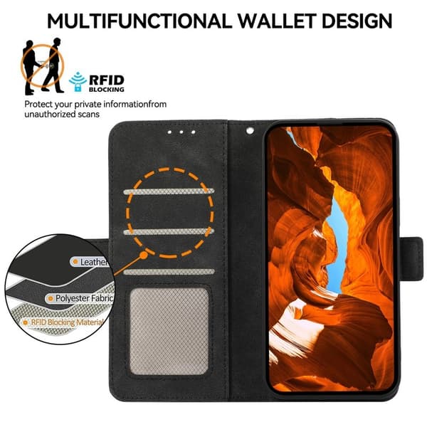 ABEEL Xiaomi 14T Pro Plånboksfodral Konstläder Ställ View RFID Blocker - Svart