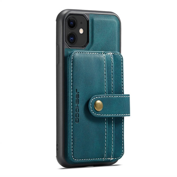 JEEHOOD Mobilskal till iPhone 11 Shockproof Wallet RFID-Skydd Blå