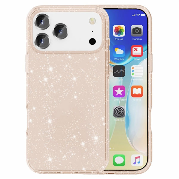 AMORUS Mobilskal till iPhone 17 Pro Max Shockproof - GlitterGuld Guld