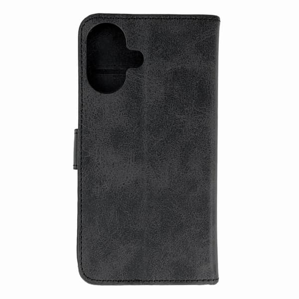 iPhone 16 Plånboksfodral Läder - Svart Svart