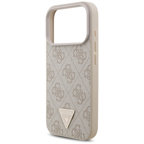 Guess Mobilskal till iPhone 17 Pro MagSafe 4G Strap Triangle Logo Rosa