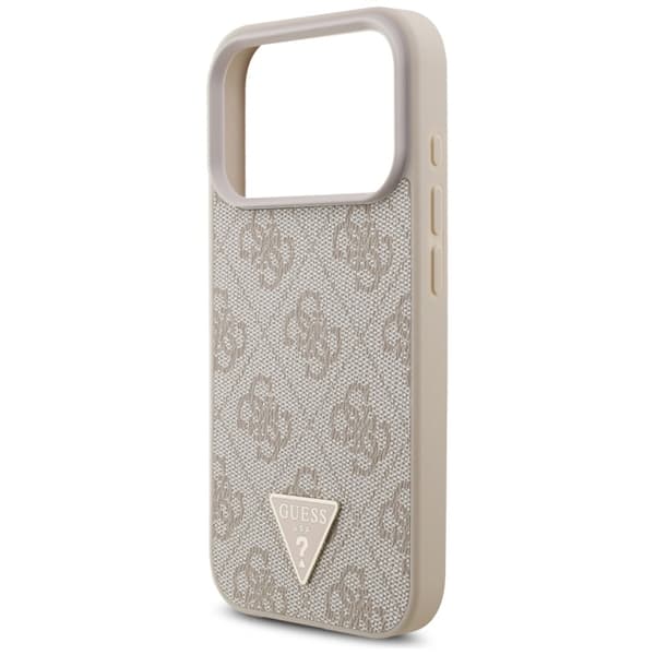 Guess telefontaske til iPhone 17 Pro MagSafe 4G strop trekantlogo Rosa