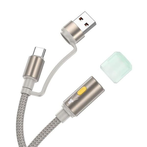 Hoco LED-ljus Till USB-A/USB-C Kabel Adapter UA38C - Guld Guld