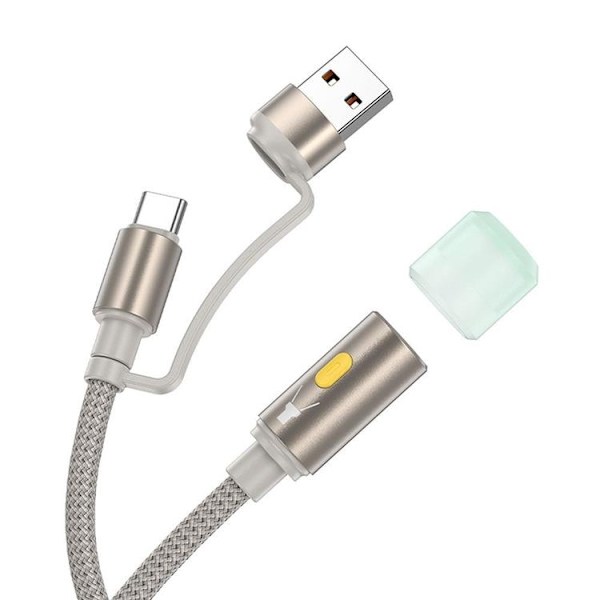 Hoco LED lys til USB-A/USB-C kabeladapter UA38C - Guld Guld