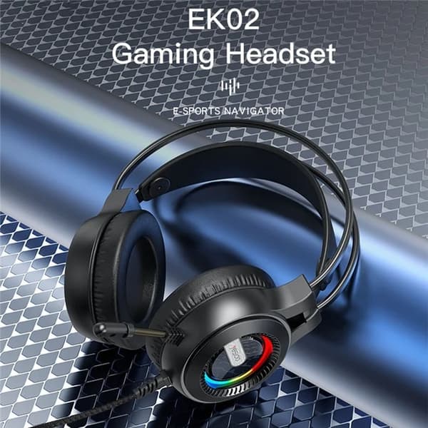 YESIDO Over-Ear Hörlurar med Mikrofon EK02 Computer Gaming Svart