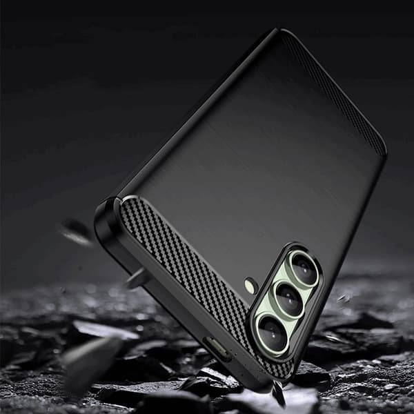 Telefontaske til Galaxy S24 FE Carbon Fleksibel - Sort Black