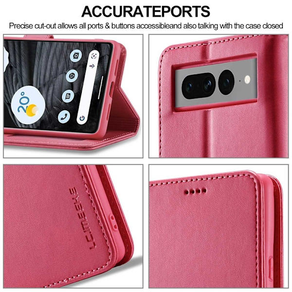 LC.IMEEKE Google Pixel 7 Pro Plånboksfodral Konstläder - Rosa