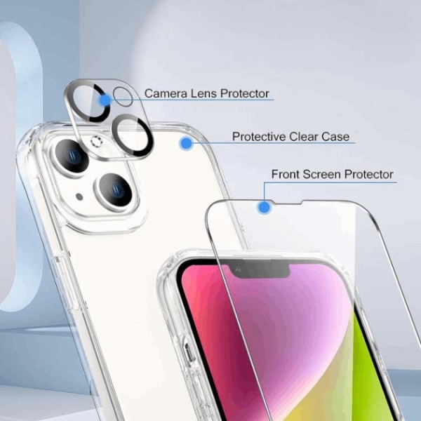 [3in1] BOOM iPhone 14 Plus -mobiilisuojus, karkaistu lasi, kameran linssin suojus