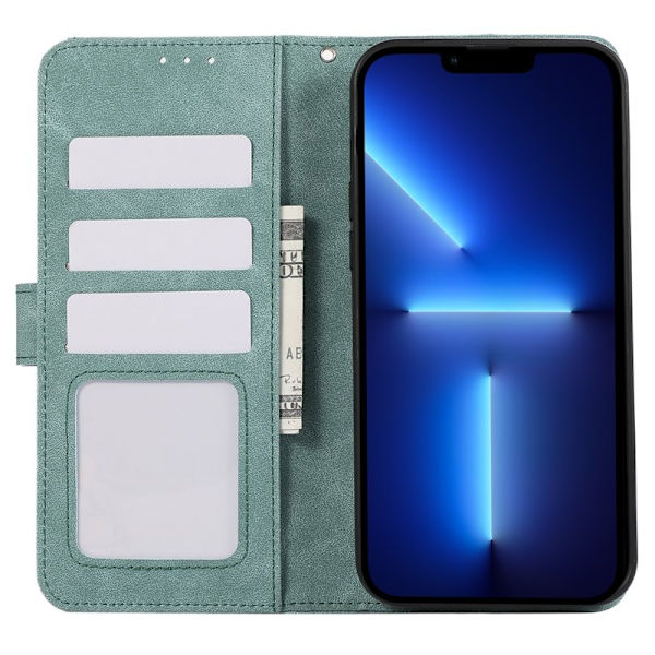 ABEEL iPhone 13 Pro Plånboksfodral RFID-Skydd Konstläder - Blå