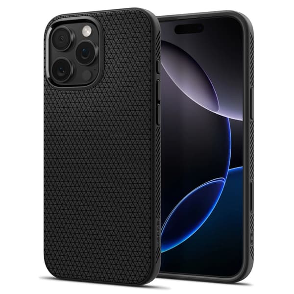 Spigen telefontaske til iPhone 16 Pro Magsafe Liquid Air - Sort Svart