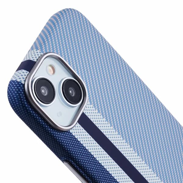 Mobilskal till iPhone 15 Magsafe Aramid Fiber - Blå Blå