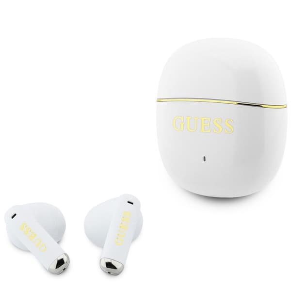 Guess TWS In-Ear Hörlurar Glossy Gold Line Classic - Vit