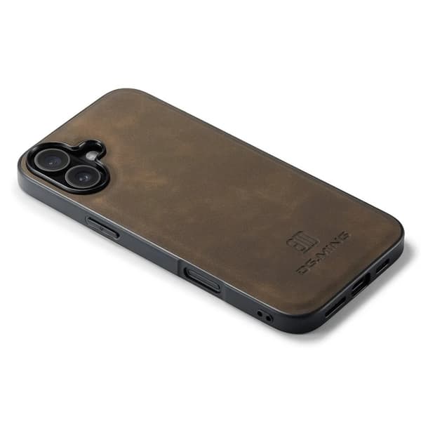 DG.MING Mobilskal till iPhone 16 Hybrid Läder - Brun Brun