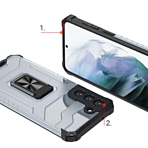 Crystal Ring Kickstand Skal Galaxy S21 Plus 5G - Blå