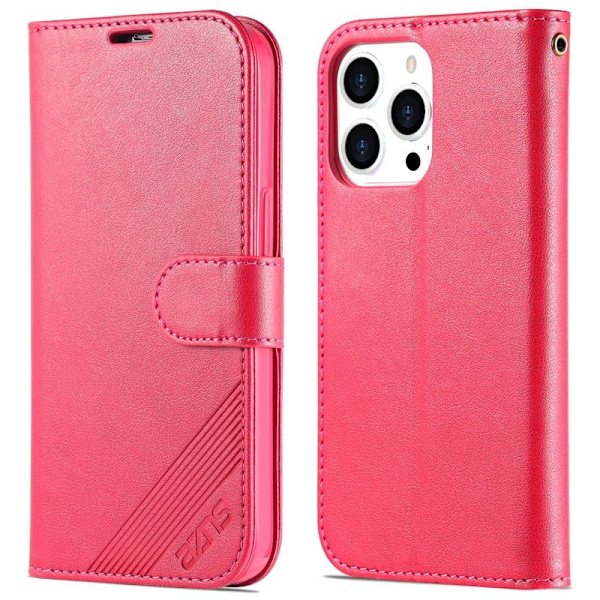 AZNS iPhone 16 Pro Max Plånboksfodral i Konstläder - Röd
