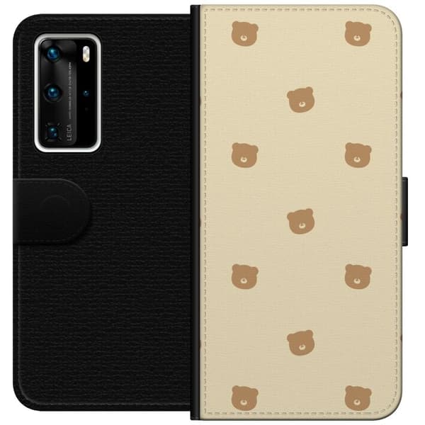 Pung Taske til Huawei P40 Pro med Bjørnemønster