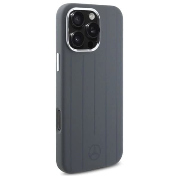 Mercedes Mobilskal till iPhone 16 Pro Max MagSafe Silikon Vertical Stripes - Grå Grå