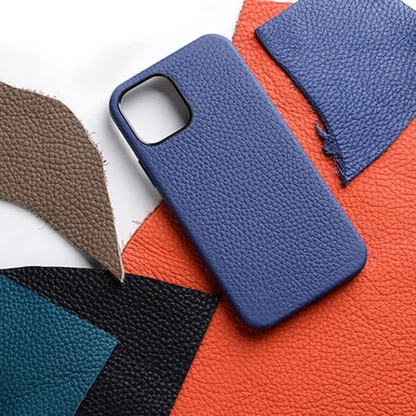 MELKCO Mobilskal till iPhone 14 Pro Äkta Läder + Mikrofiber + PC - Blå