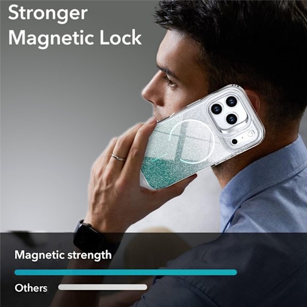 Mobilskal till iPhone 17 Pro MagSafe Shockproof Glitter Gradient - Blå Grön