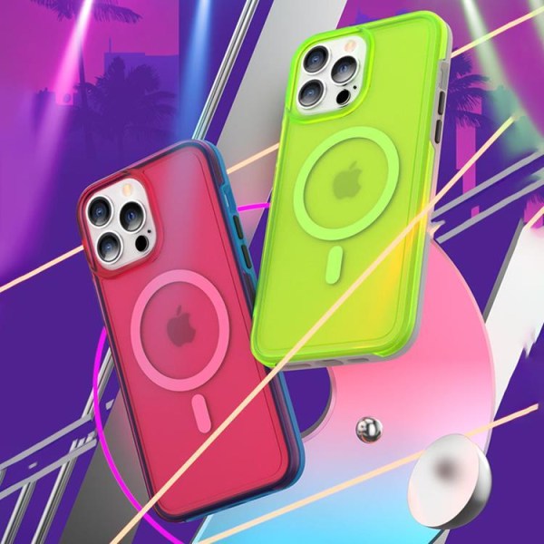 Kingxbar iPhone 13 Pro Max Cover Magsafe PQY Fluorescence - Rød