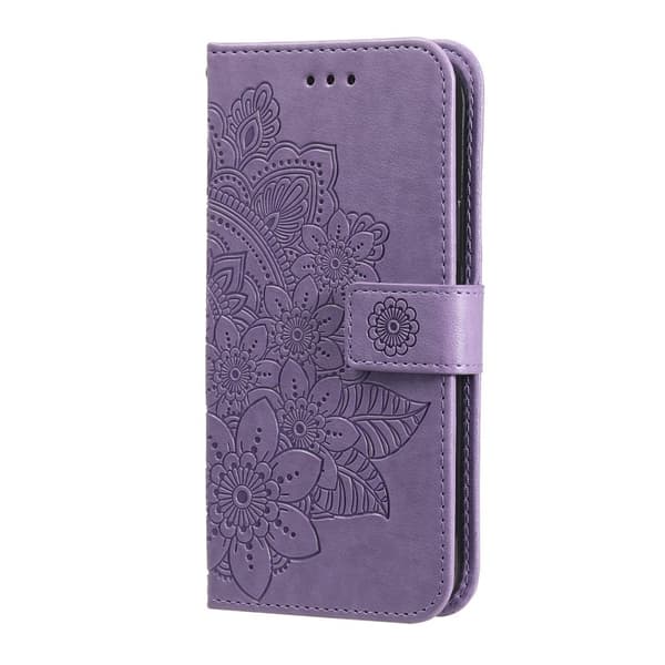 Samsung Galaxy S26 Plus Plånboksfodral Blommönster Konstläder Ställ - Lila