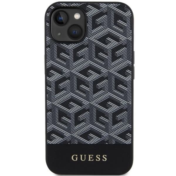 Guess iPhone 15/14/13 Mobilskal MagSafe GCube Stripes - Musta Black