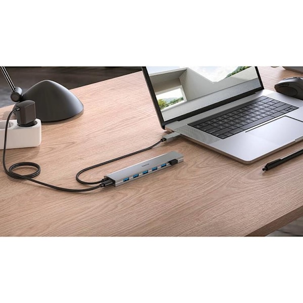 Hama USB HUB 7-Port - Grå