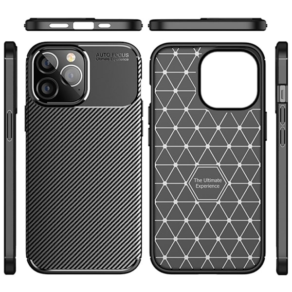 iPhone 14 Pro Max Skal Carbon Shock-Proof - Svart Black