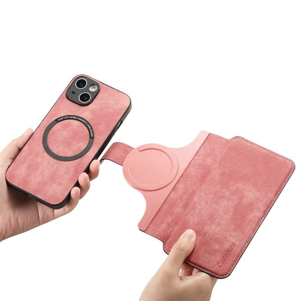 CASENEO MW-03 iPhone 14 Plus Plånboksfodral Konstläder - Rosa