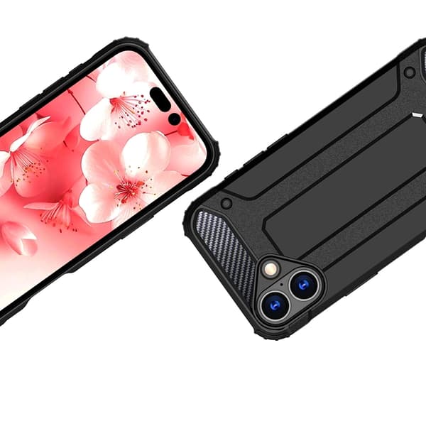 Mobilskal till iPhone 16 Hybrid Armor - Svart Svart