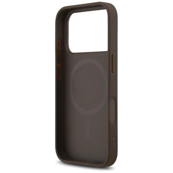 Guess telefontaske til iPhone 17 Pro MagSafe 4G trykte striber - brun Brun
