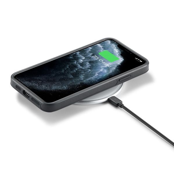DG.MING Mobilskal till iPhone 11 Pro Max Läderbeläggning Svart