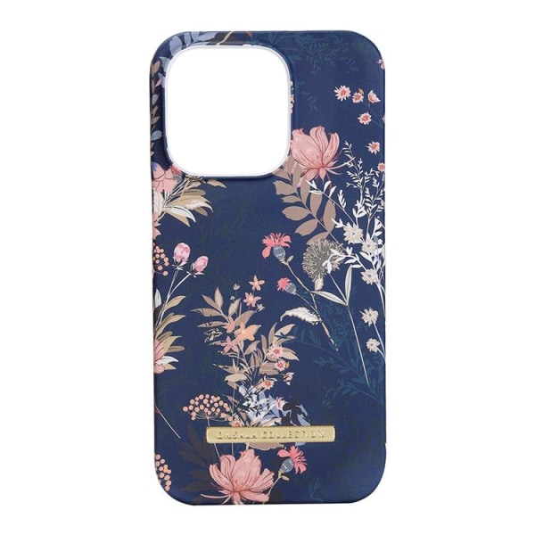 ONSALA iPhone 14 Pro Case Tumma kukka - Sininen
