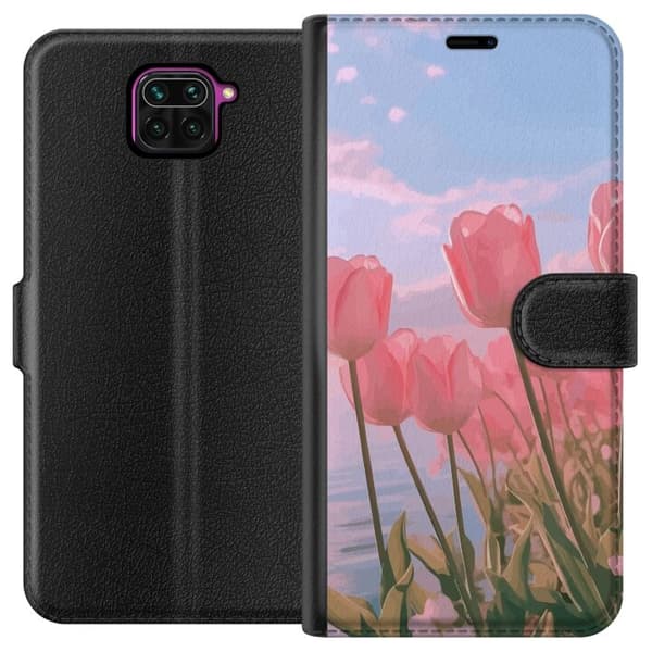Plånboksfodral till Xiaomi Redmi Note 9 med Rosa Tulpaner