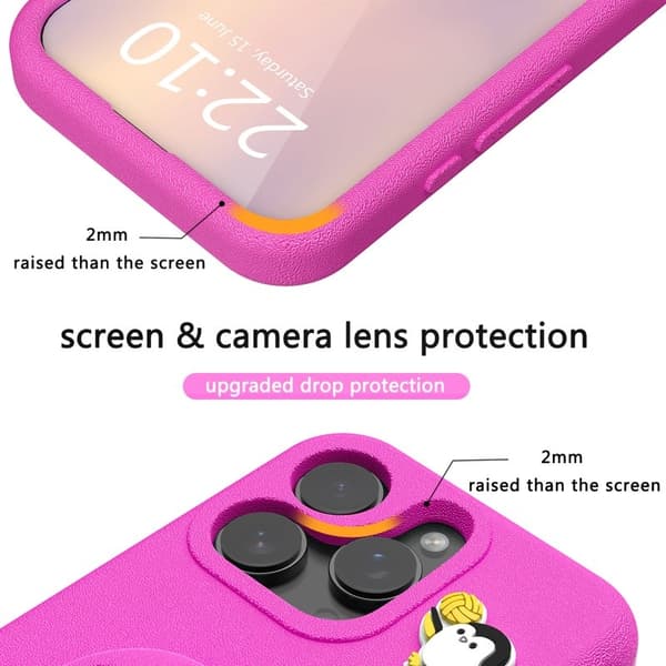 Penguin Mobilskal till iPhone 13 Pro Max Kickstand Stöttålig EVA - Rosa